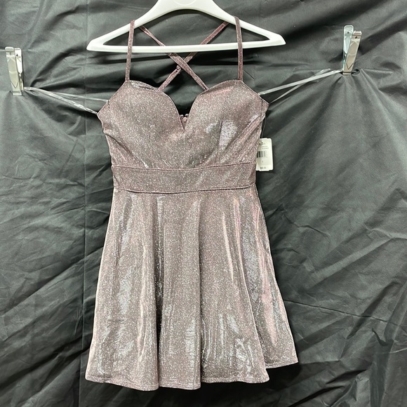 Champange Mini Sparkly Dress - Picture 2 of 6